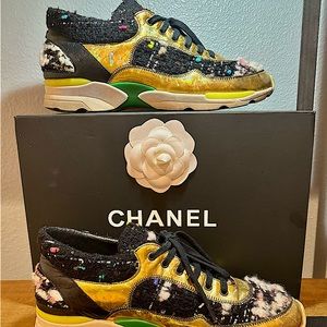 Chanel Multicolor Tweed Sneakers